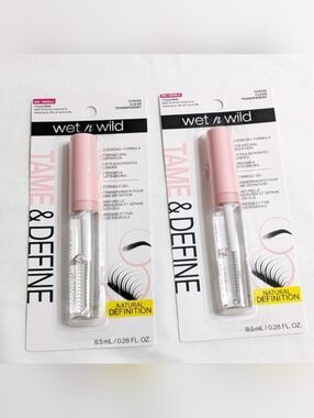 Wet n Wild Mega Clear Lash and Brow Mascara, Tame & Define, Bundle of Two